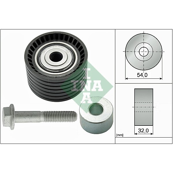 Слика на Лагер затегач паразитен ребраст ремен INA 532 0654 10 за Renault Laguna 3 (BT0-1) 2.0 GT - 204 коњи бензин