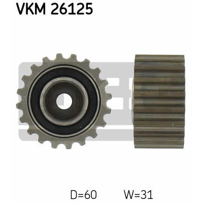 Слика на Лагер затегач паразитен ребраст ремен SKF VKM 26125 за Renault Clio 2 1.9 D (B/CB0E) - 64 коњи дизел