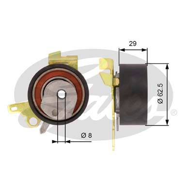 Слика на Лагер затегач ребраст ремен GATES PowerGrip® T43022 за Peugeot 307 SW (3H) 2.0 16V - 136 коњи бензин