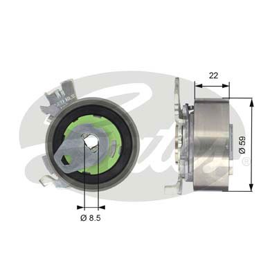 Слика на Лагер затегач ребраст ремен GATES PowerGrip® T43060 за Opel Astra G Estate 1.8 16V - 125 коњи бензин