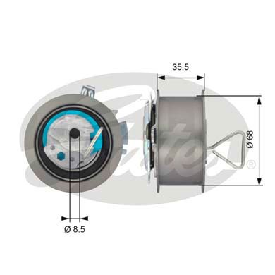 Слика на Лагер затегач ребраст ремен GATES PowerGrip® T43091 за VW Jetta 4 Estate (1J6) 1.9 TDI - 130 коњи дизел