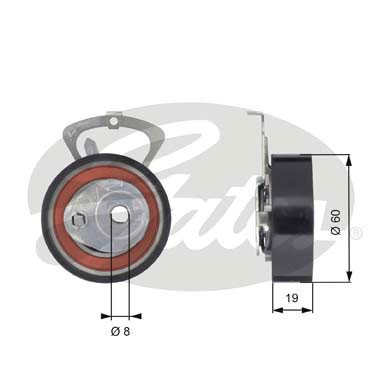 Слика на Лагер затегач ребраст ремен GATES PowerGrip® T43140 за Skoda Fabia Hatchback (6Y2) 1.4 16V - 75 коњи бензин