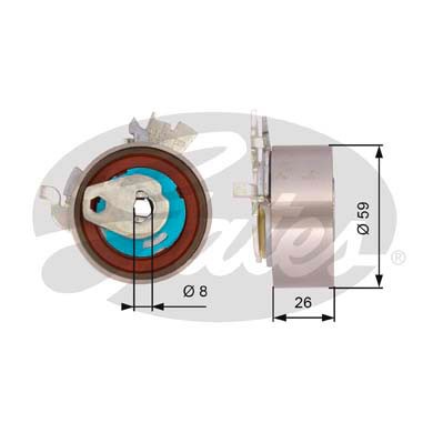 Слика на Лагер затегач ребраст ремен GATES PowerGrip® T43154 за Opel Astra G Coupe 2.0 16V Turbo - 190 коњи бензин