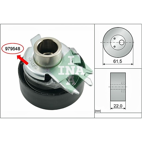 Слика на Лагер затегач ребраст ремен INA 531 0525 30 за Seat Arosa (6H) 1.4 - 60 коњи бензин