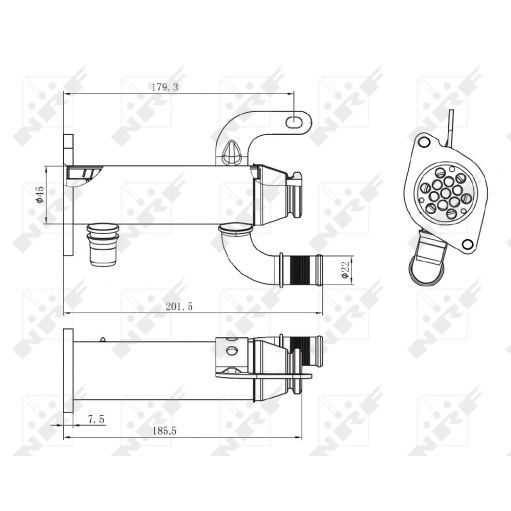 Слика на Ладник, ЕГР систем NRF 48006 за Citroen C4 Picasso UD 2.0 HDi 138 - 136 коњи дизел