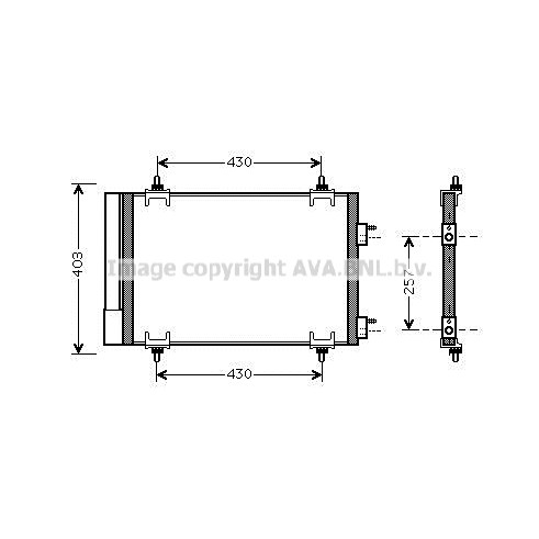 Слика на Ладник за клима AVA QUALITY COOLING CNA5230D за Peugeot 307 SW (3H) 2.0 HDI 90 - 90 коњи дизел