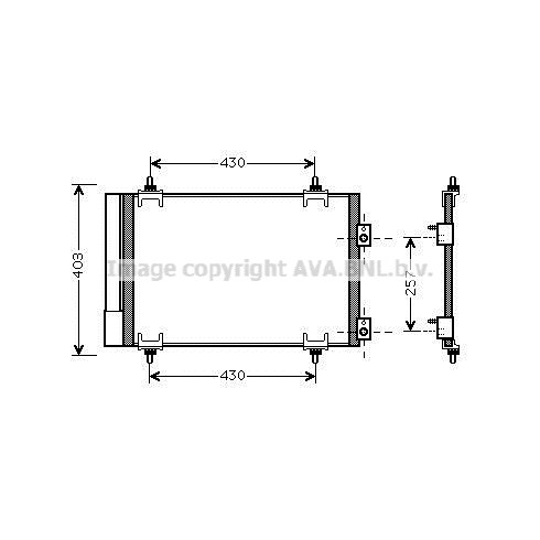 Слика на Ладник за клима AVA QUALITY COOLING CNA5231D за Citroen C4 Coupe LA 2.0 HDi - 136 коњи дизел