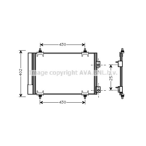 Слика на Ладник за клима AVA QUALITY COOLING CNA5283D за Citroen DS5 Hatchback 2.0 HDi 165 Hybrid4 4x4 - 163 коњи дизел/електро