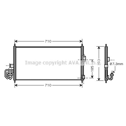 Слика на Ладник за клима AVA QUALITY COOLING DN5201 за Nissan Pulsar Saloon (N16) 2.2 Di - 110 коњи дизел