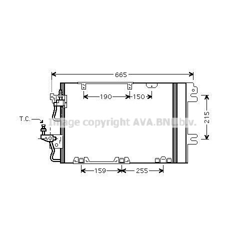 Слика на Ладник за клима AVA QUALITY COOLING OL5384D за Opel Astra H Hatchback 1.6 Turbo - 180 коњи бензин