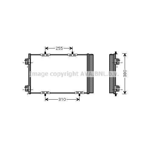 Слика на Ладник за клима AVA QUALITY COOLING PEA5291D за Peugeot 2008 1.6 BlueHDi 75 - 75 коњи дизел