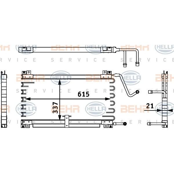 Слика на Ладник за клима BEHR HELLA SERVICE 8FC 351 317-681 за Renault 25 (B29) 2.2 (B29E) - 124 коњи бензин