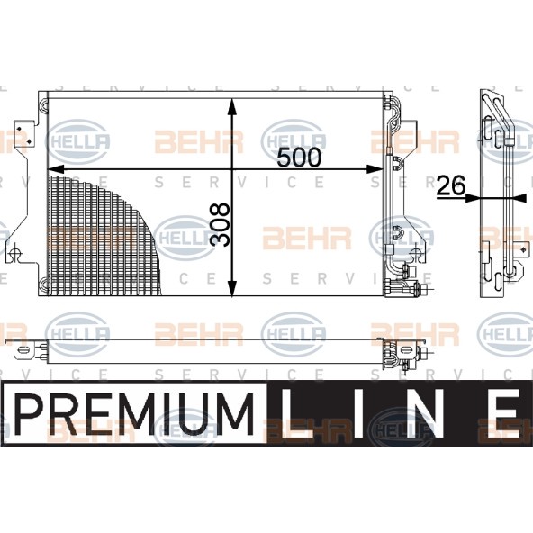 Слика на Ладник за клима BEHR HELLA SERVICE PREMIUM LINE 8FC 351 038-381 за Porsche 944 2.5 - 163 коњи бензин