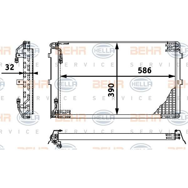 Слика на Ладник за клима BEHR HELLA SERVICE PREMIUM LINE 8FC 351 317-091 за Volvo 240 Saloon (P242, P244) 2.0 - 97 коњи бензин