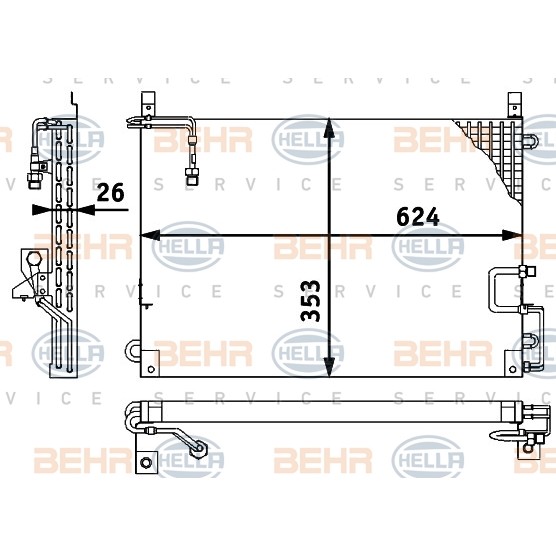 Слика на Ладник за клима BEHR HELLA SERVICE PREMIUM LINE 8FC 351 317-141 за Mercedes 190 (w201) E 2.0 - 118 коњи бензин