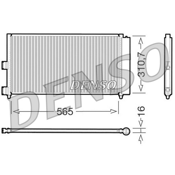 Слика на Ладник за клима DENSO DCN09070 за Fiat Punto 188 1.2 Natural Power - 60 коњи Бензин/Метан (CNG)