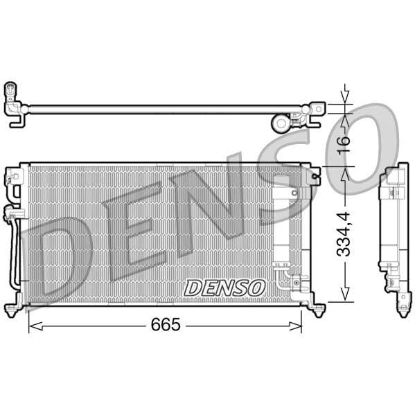 Слика на Ладник за клима DENSO DCN45003 за Mitsubishi Lancer Saloon (CS A) 1.8 - 121 коњи бензин