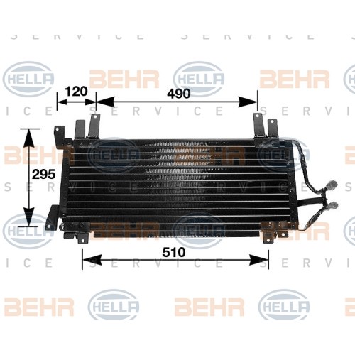 Слика на Ладник за клима HELLA 8FC 351 035-341 за Renault 21 Hatchback 2.1 Turbo-D (B486, B488, B48V) - 88 коњи дизел