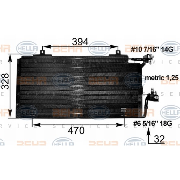 Слика на Ладник за клима HELLA 8FC 351 035-611 за Audi 80 Sedan (89, 89Q, 8A, B3) 2.0 E - 113 коњи бензин