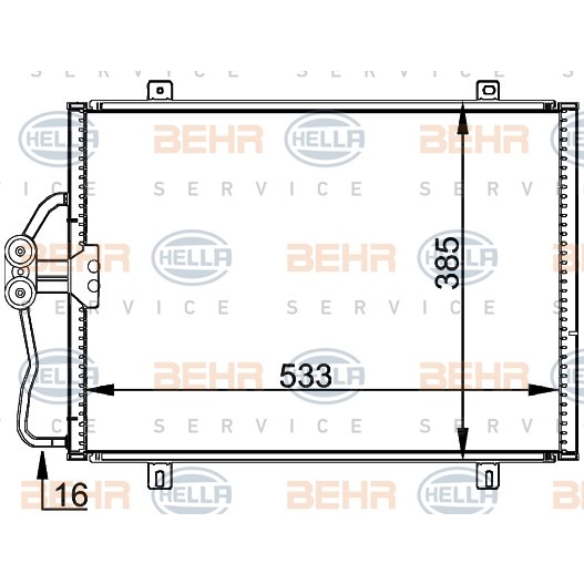 Слика на Ладник за клима HELLA 8FC 351 036-191 за Renault Megane 1 (BA0-1) 1.9 dTi (BA08, BA0N) - 98 коњи дизел