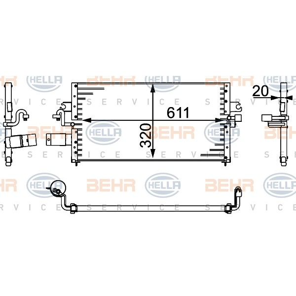 Слика на Ладник за клима HELLA 8FC 351 037-061 за Nissan Primera (P10) 2.0 GT 4x4 - 143 коњи бензин