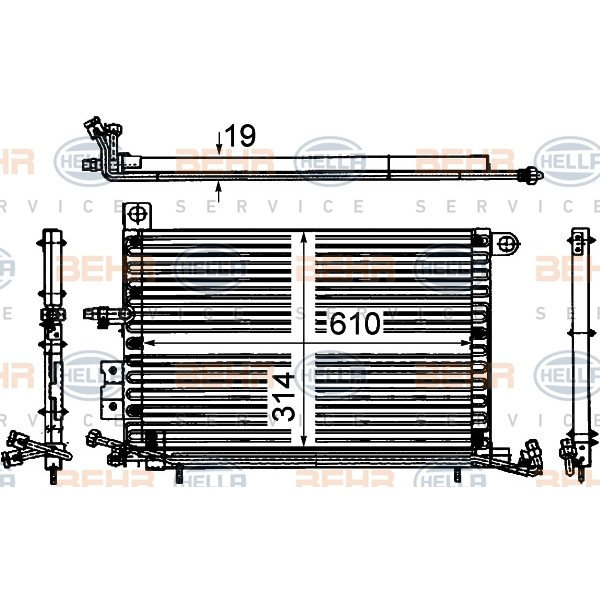 Слика на Ладник за клима HELLA 8FC 351 037-191 за Seat Toledo (1L) 2.0 i 16V - 150 коњи бензин