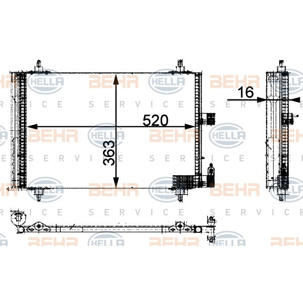 Слика на Ладник за клима HELLA 8FC 351 301-384 за Peugeot 406 Estate 2.2 - 158 коњи бензин