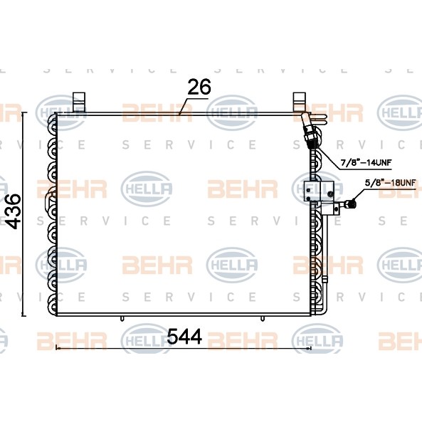 Слика на Ладник за клима HELLA 8FC 351 301-484 за Mercedes E-class (w124) 200 E (124.021) - 118 коњи бензин