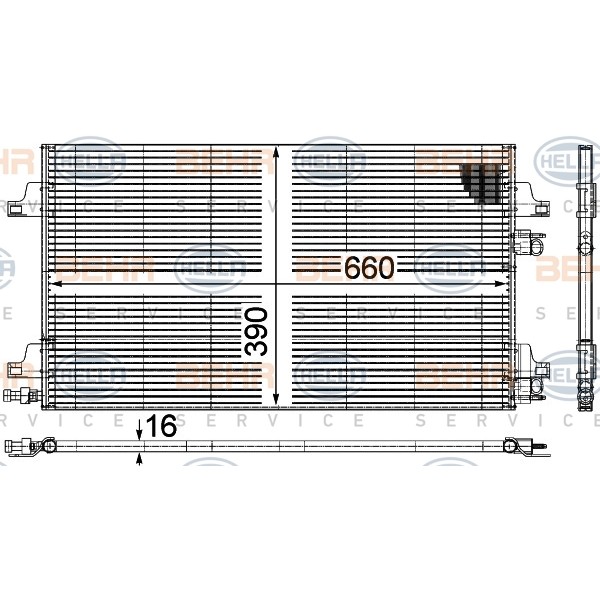 Слика на Ладник за клима HELLA 8FC 351 301-644 за Renault Laguna 2 (BG0-1) 2.0 16V (BG00, BG0K, BG0P, BG0W) - 135 коњи бензин