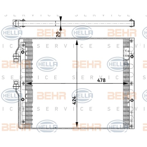 Слика на Ладник за клима HELLA 8FC 351 302-181 за камион Iveco Eurocargo 120 E 15 - 143 коњи дизел