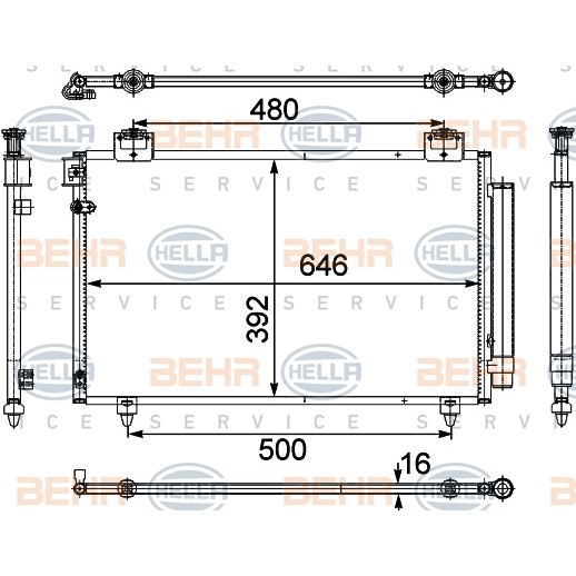 Слика на Ладник за клима HELLA 8FC 351 303-671 за Toyota Avensis Estate (T25) 2.0 D-4D - 116 коњи дизел