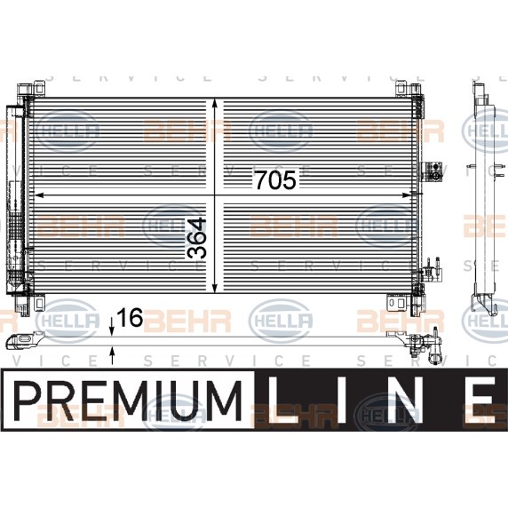 Слика на Ладник за клима HELLA BEHR  SERVICE  PREMIUM LINE 8FC 351 309-571 за Citroen C6 Sedan 3.0 HDi - 241 коњи дизел