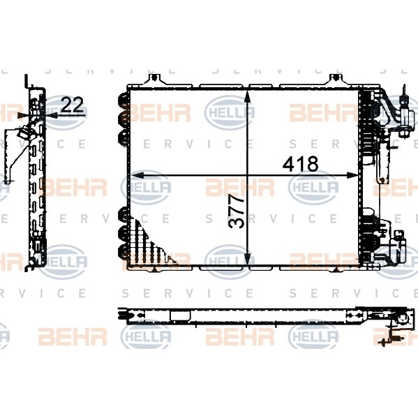 Слика на Ладник за клима HELLA BEHR  SERVICE  PREMIUM LINE 8FC 351 317-281 за Renault Clio Box 1.2 - 60 коњи бензин