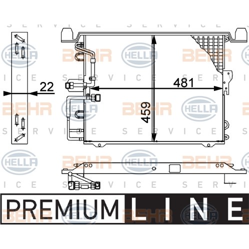 Слика на Ладник за клима HELLA BEHR  SERVICE  PREMIUM LINE 8FC 351 317-331 за Mercedes-Benz G-class (w460) 240 GD (460,3) - 72 коњи дизел