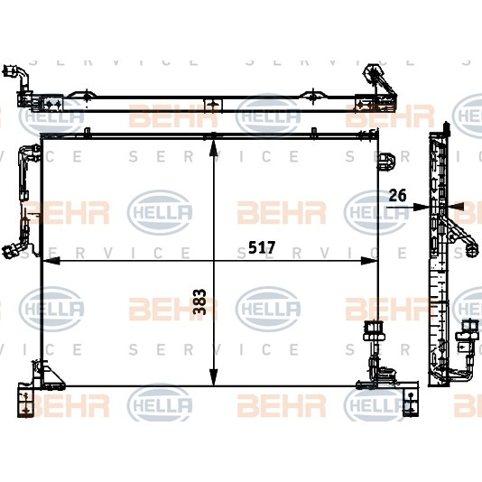 Слика на Ладник за клима HELLA BEHR  SERVICE  PREMIUM LINE 8FC 351 317-431 за Mercedes 190 (w201) E 2.0 - 118 коњи бензин