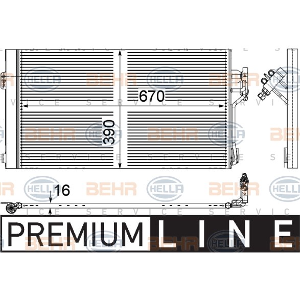 Слика на Ладник за клима HELLA BEHR  SERVICE  PREMIUM LINE 8FC 351 343-001 за Mercedes Vito BOX (w639) 122 CDI - 224 коњи дизел