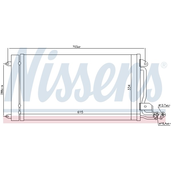 Слика на Ладник за клима NISSENS 940093 за VW Polo 5 (6R) 1.4 BiFuel - 82 коњи Бензин/Автогаз (LPG)