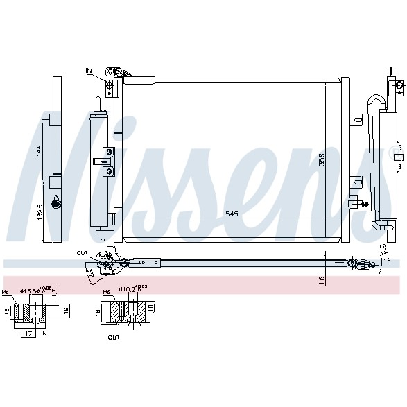 Слика на Ладник за клима NISSENS 940142 за Renault Clio 3 1.5 dCi (BR1C, CR1C) - 103 коњи дизел