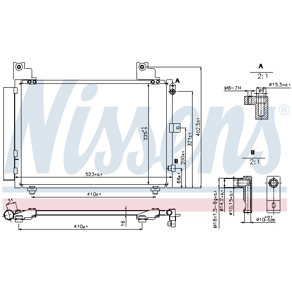 Слика на Ладник за клима NISSENS 940359 за Daihatsu Terios J1 0.7 - 60 коњи бензин