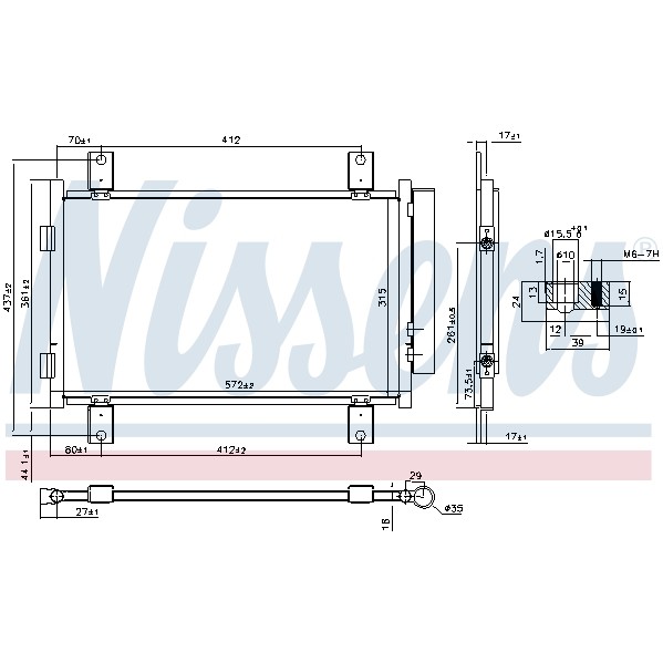 Слика на Ладник за клима NISSENS 940635 за Fiat Ducato BOX 244 2.0 Bipower - 110 коњи Бензин/Метан (CNG)