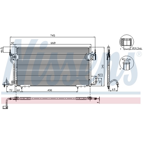 Слика на Ладник за клима NISSENS 94218 за Peugeot Ranch Box (5) 1.8 D - 58 коњи дизел