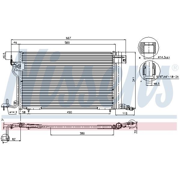 Слика на Ладник за клима NISSENS 94313 за Citroen Xsara Break N2 1.8 i Aut. - 101 коњи бензин