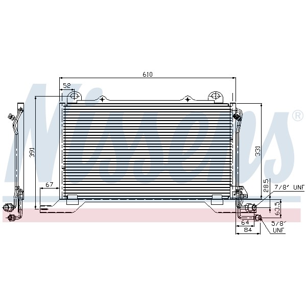 Слика на Ладник за клима NISSENS 94425 за Mercedes 190 (w201) D 2.0 (201.122) - 75 коњи дизел