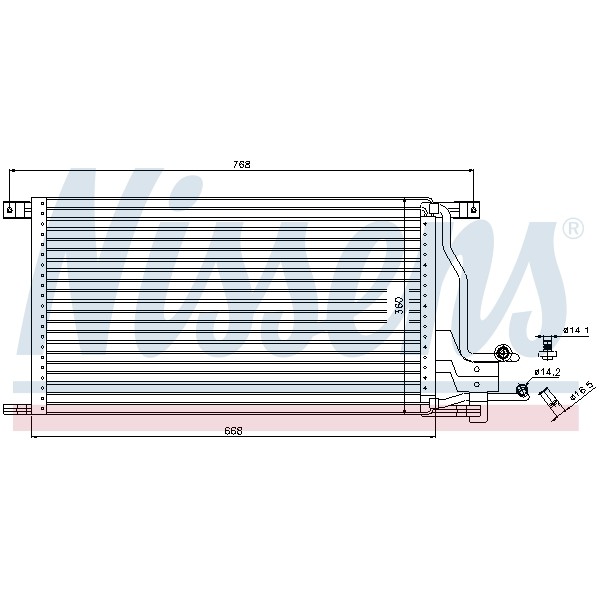 Слика на Ладник за клима NISSENS 94483 за Ford Transit BUS (E) 1991 2.0 i (EBL, EDL, EGL, ESS, EUS) - 98 коњи бензин