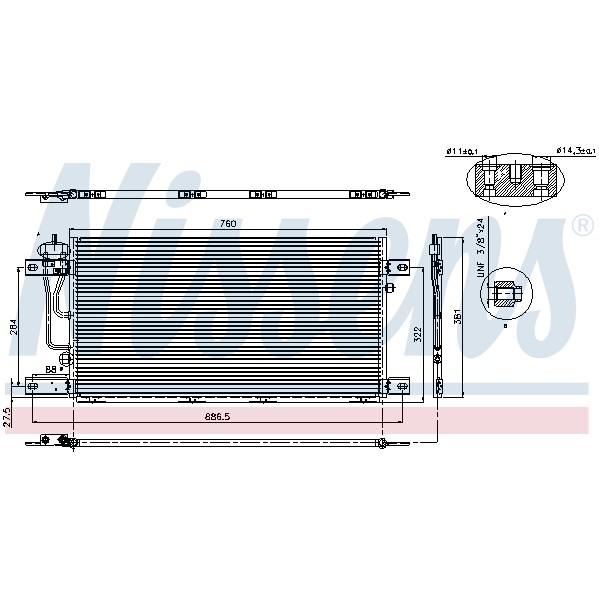 Слика на Ладник за клима NISSENS 94503 за камион Scania P,G,R,T Series P 310 - 310 коњи дизел