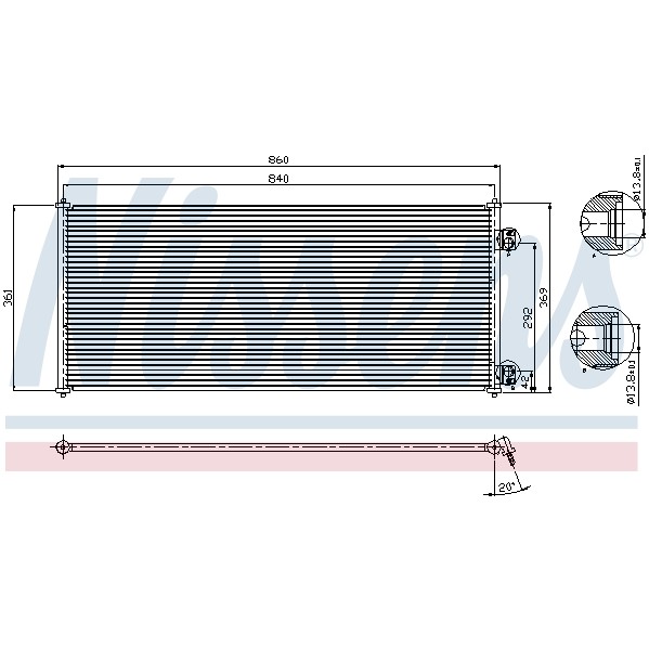 Слика на Ладник за клима NISSENS 94577 за Ford Transit VAN (FA) 2.4 DI [RWD] (FAA_, FAB_, FAC_, FAD_) - 120 коњи дизел