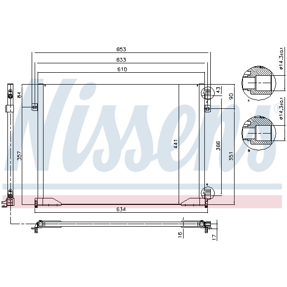 Слика на Ладник за клима NISSENS 94671 за Opel Vivaro Platform (E7) 2.0 16V - 120 коњи бензин