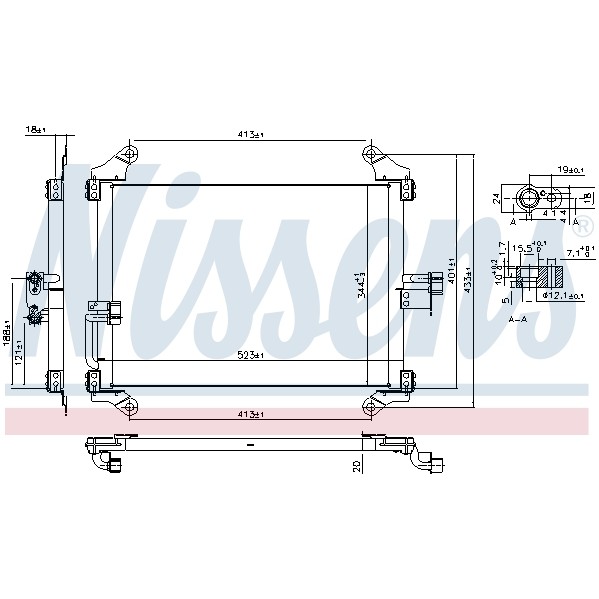 Слика на Ладник за клима NISSENS 94700 за Fiat Ducato BOX 230L 2.5 TDI 4x4 - 116 коњи дизел