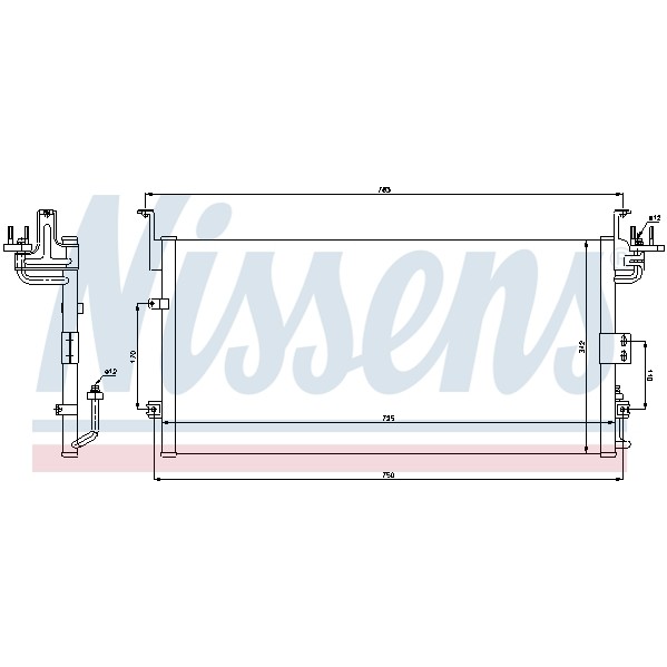 Слика на Ладник за клима NISSENS 94775 за Hyundai XG 300 - 197 коњи бензин