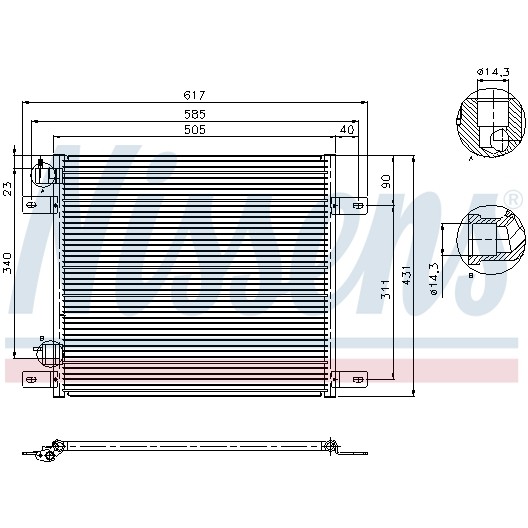 Слика на Ладник за клима NISSENS 94800 за камион DAF 85 CF FAC 85 CF 380 - 381 коњи дизел